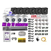 Kit 10 Cámaras de Seguridad It3F Hikvision Full Hd 1080P mas Disco 2Tb P2p Mayor Alcance