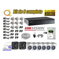 Kit 8 Cámaras de Seguridad It3F Hikvision Full Hd 1080P mas Disco 1Tb Mayor Alcance