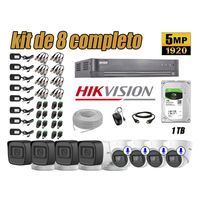 Kit 8 Cámaras de Seguridad Hikvision 5Mp 4 Cámaras Audio Incorporado P2p