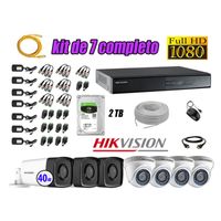 Kit 7 Cámaras de Seguridad It3F Hikvision Full Hd 1080P mas Disco 2Tb Mayor Alcance Hdmi