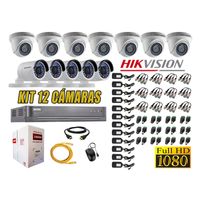 Kit 12 Cámaras de Seguridad Hikvision Full Hd 1080P mas Disco 2Tb Hdmi
