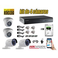 Kit 4 Cámaras de Seguridad Hikvision Full Hd 1080P mas Disco 1Tb Hdmi P2P