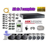 Kit 7 Cámaras de Seguridad Hikvision Full Hd 1080P Disco 1Tb Mayor Alcance Varifocal