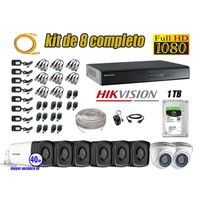 Kit 8 Cámaras de Seguridad It3F Hikvision Full Hd 1080P  Disco 1Tb Mayor Alcance P2P