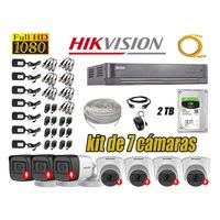 Kit 7 Cámaras de Seguridad Hikvision Audio Incorporado Full HD 2Mp