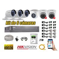 Kit 6 Cámaras de Seguridad Hikvision 02 Camara con Audio Incorporado Full HD 2mp