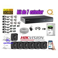 Kit 7 Cámaras de Seguridad Exterior It3F Hikvision Full Hd 1080P mas Disco 1Tb Hdmi