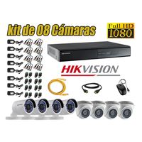Kit 8 Cámaras de Seguridad Hikvision Full Hd 1080P mas Cable Hdmi