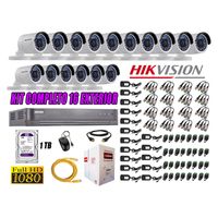 Kit 16 Cámaras de Seguridad Exterior Hikvision Full Hd 1080P mas Disco 1Tb