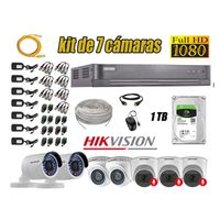 Kit 7 Cámaras de Seguridad Hikvision 3 Camara Audio Incorporado Full HD 2mp