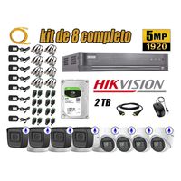 Kit 8 Cámaras de Seguridad Hikvision 5Mp Audio Incorporado Completo P2P