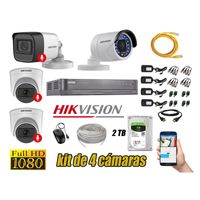 Kit 4 Cámaras de Seguridad Hikvision 03 Camara Audio Incorporado Full HD 2mp