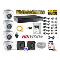 Kit 6 Cámaras de Seguridad It3F Hikvision Full Hd 1080P Disco 1Tb Mayor Alcance P2P