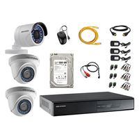 Kit 3 Cámaras de Vigilancia Hikvision Full Hd 1080P 500Gb Kit de Micrófono