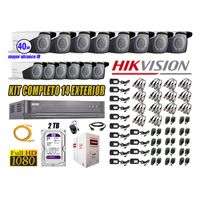 Kit 14 Cámaras de Seguridad Exterior Varifocal Hikvision Full Hd 1080P Disco 2Tb Wd P2p