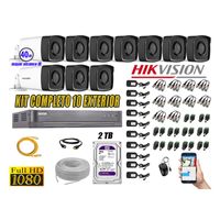 Kit 10 Cámaras de Seguridad Exterior It3F Hikvision Full Hd 1080P mas Disco 2Tb Wd P2p