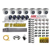 Kit 12 Cámaras de Seguridad Hikvision Full Hd 720 mas Cable Hdmi P2P