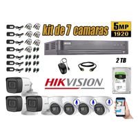 Kit 7 Cámaras de Seguridad Hikvision 5Mp 3 Cámaras Audio Incorporado Hdmi