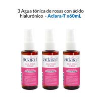 3 Agua tónica de rosas con ácido hialurónico - Aclara-T 60ml