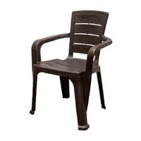 Silla de Plástico Teca con Brazos Tipo Madera - Color Aleatorio