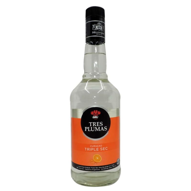 Licor TRES PLUMAS Triple Sec Botella 700ml