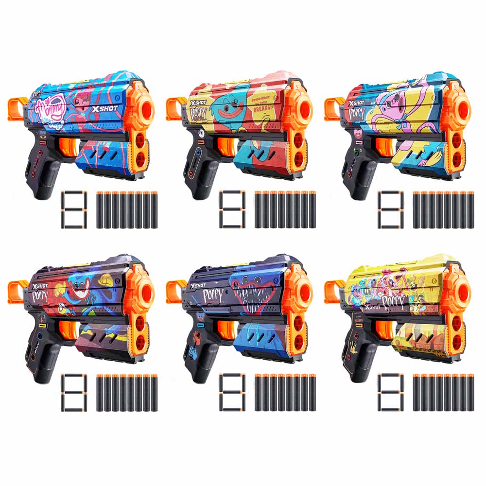 Lanzador de Dardos X-SHOT Skins Flux Poppy Playtime (Modelos Aleatorios)
