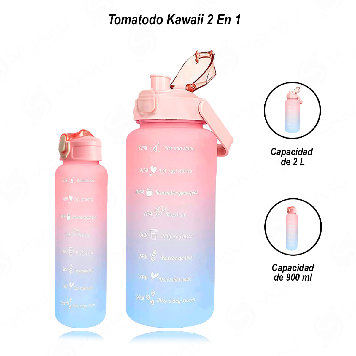 Tomatodo 2 en 1 Rosado Azul con Stickers de 2lt