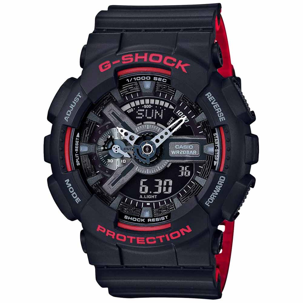 Reloj Casio G-Shock GA110HR-1A Digital Analógico Luz Automática Acuático Negro Rojo