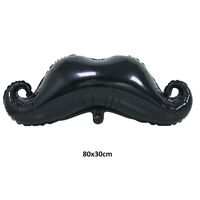 Globo metálico grande bigote negro