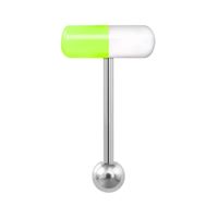 Piercing para lengua modelo pastilla amarillo