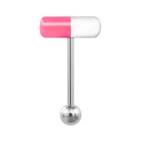 Piercing para lengua modelo pastilla rosada
