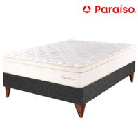 Cama Box Tarima  Europea PARAISO Royal Prince Acero 1.5 Plz + 1 Almohada Viscoelástica + Protector