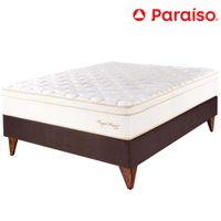 Cama Box Tarima  Europea PARAISO Royal Prince Chocolate 1.5 Plz + 1 Almohada Viscoelástica + Protector