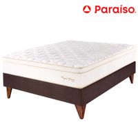 Cama Box Tarima  Europea PARAISO Royal Prince Chocolate 2 Plz + 2 Almohadas Viscoelásticas + Protector
