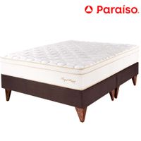 Cama Box Tarima Europea PARAISO Royal Prince Chocolate King + 2 Almohadas Viscoelásticas + Protector