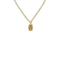 Collar Victoria Cruz  corto oval color champán bañado en oro