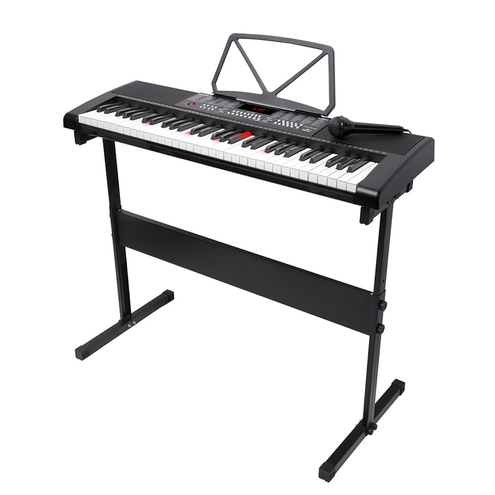 Órgano electrónico portable KL-97 Decibel, pantalla led, 61 teclas, 255 timbres, incluye soporte y micrófono, negro