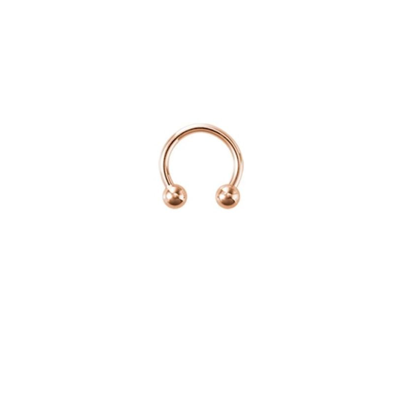 Piercing oro rosa para septum smiley labret nariz labio oreja 8mm