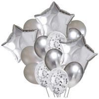 Globos OLEGO Bouquette Plata 14un