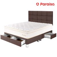 Dormitorio PARAISO Royal Prince C/Cajones Queen + Cabecera Blocks Chocolate