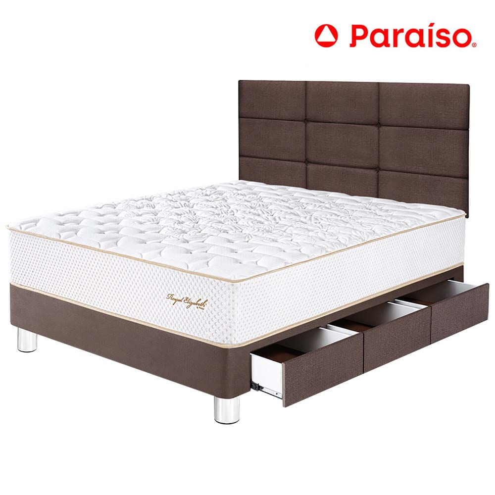 Dormitorio PARAISO Royal Elizabeth C/Cajones 1.5 Plaza s+ Cabecera Block Chocolate