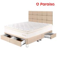 Dormitorio PARAISO Royal Prince C/Cajones Queen + Cabecera Blocks Champagne