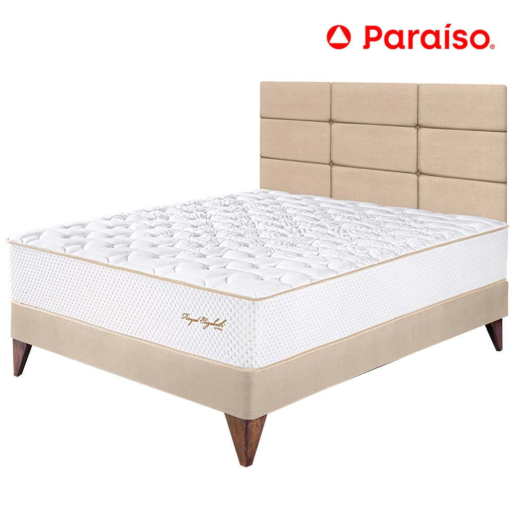 Dormitorio PARAISO Euro Royal Elizabeth 1.5 Plazas + Cabecera Blocks Champagne