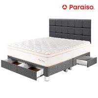 Dormitorio PARAISO Royal Prince C/Cajones King + Cabecera Blocks Gris