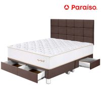 Dormitorio PARAISO Royal Elizabeth C/Cajones Queen + Cabecera Blocks Chocolate