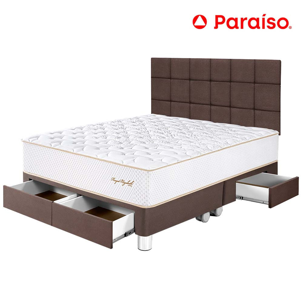 Dormitorio PARAISO Royal Elizabeth C/Cajones King + Cabecera Blocks Chocolate