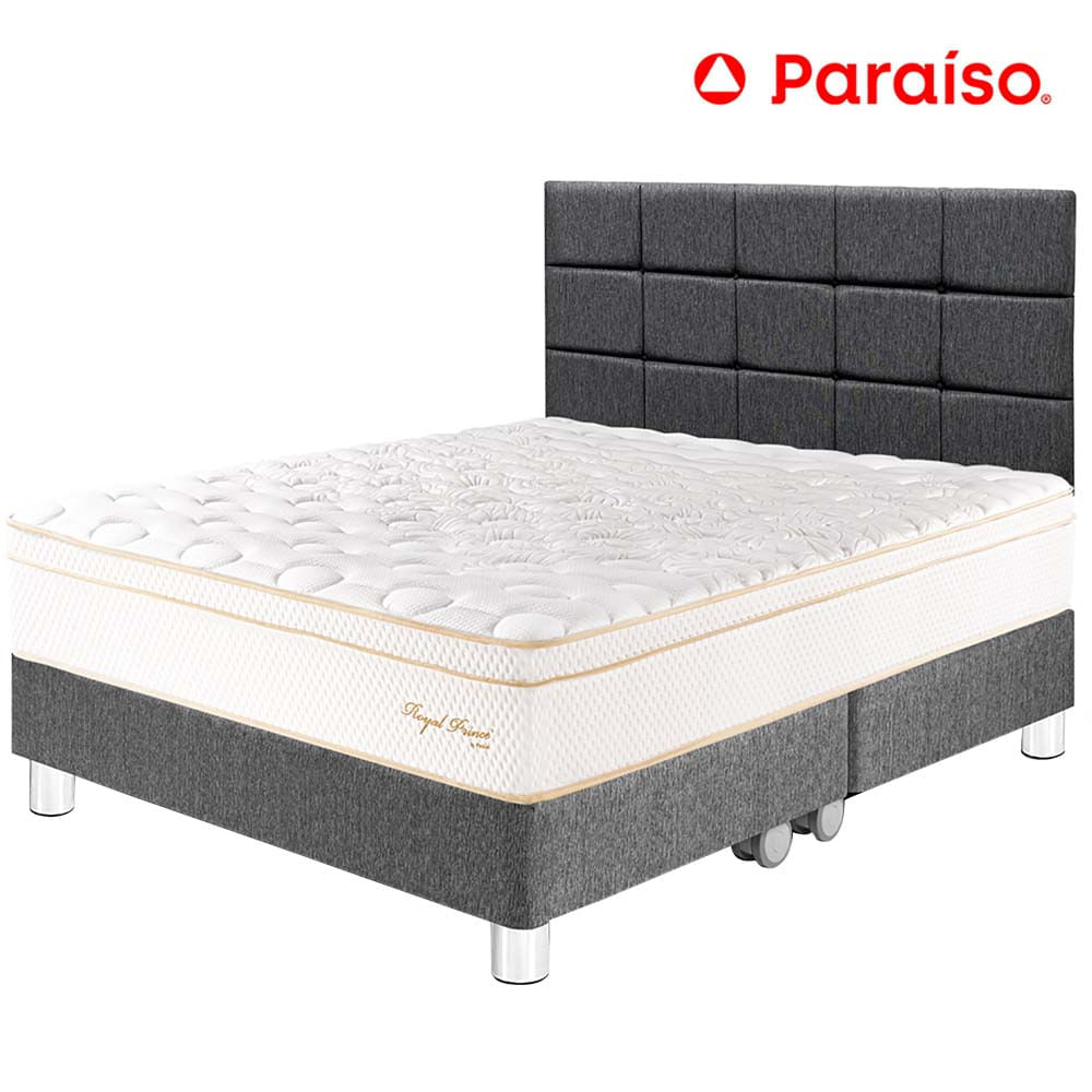 Dormitorio PARAISO Royal Prince Queen + Cabecera Blocks Gris