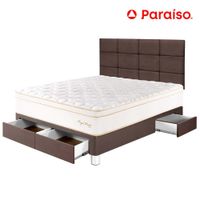 Dormitorio PARAISO Royal Prince C/Cajones 2 Plazas + Cabecera Blocks Chocolate