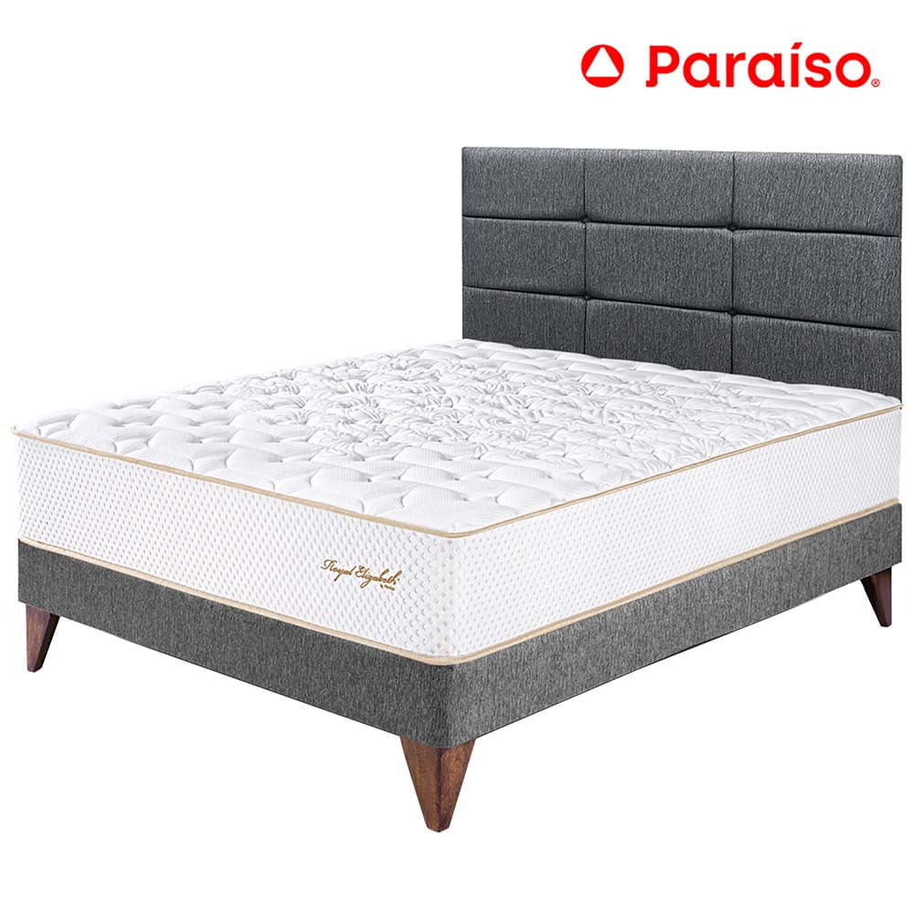 Dormitorio PARAISO Euro Royal Elizabeth 1.5 Plazas + Cabecera Blocks Gris