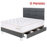 Dormitorio PARAISO Royal Elizabeth C/Cajones 1.5 Plazas + Cabecera Block Gris